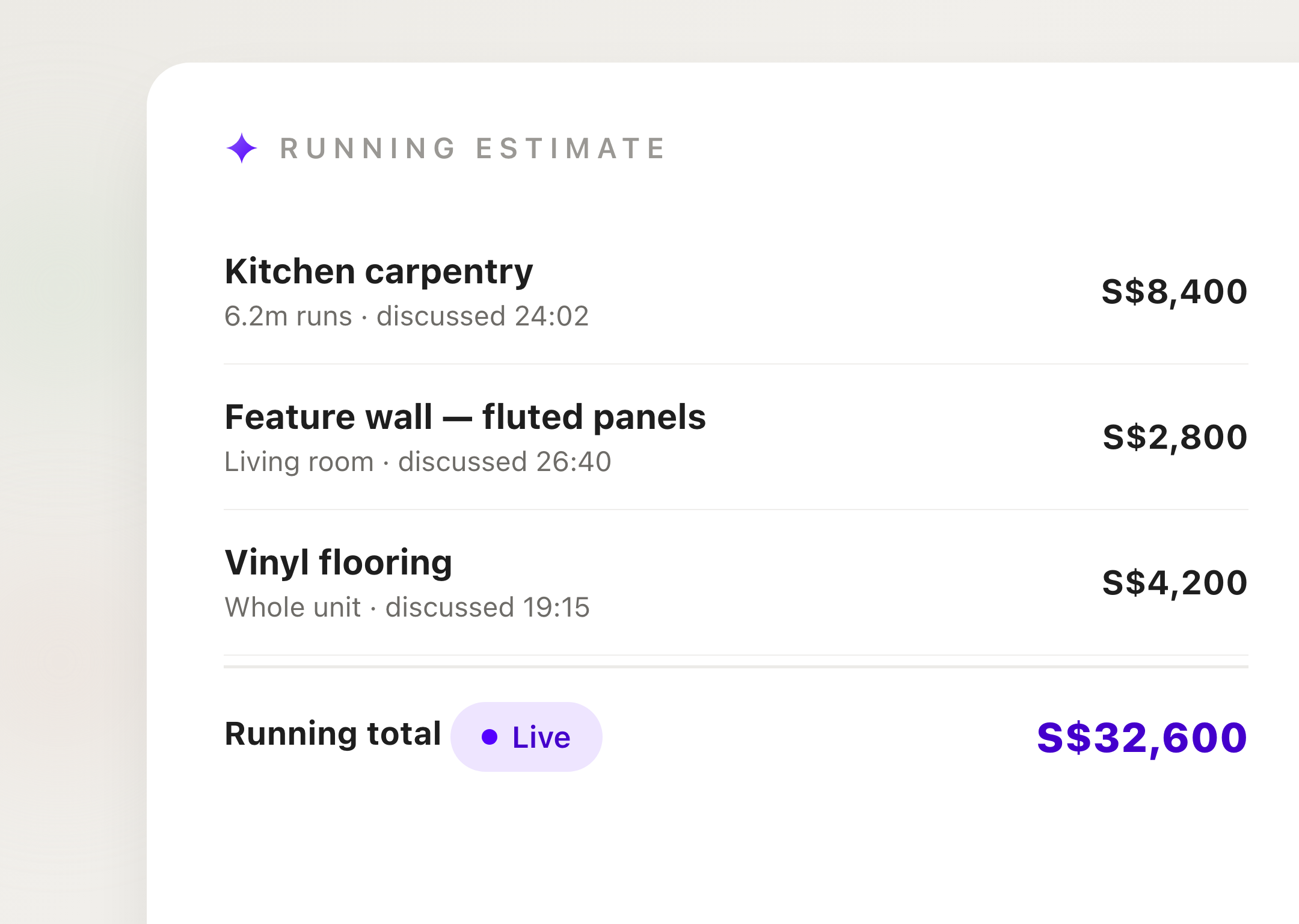 Running estimate
